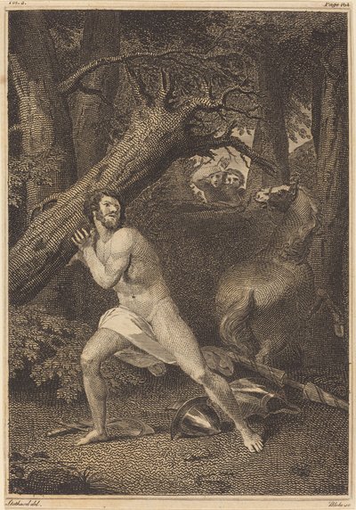 أورلاندو في غضب تمزق الأشجار ، 1783. بواسطة وليام بليك