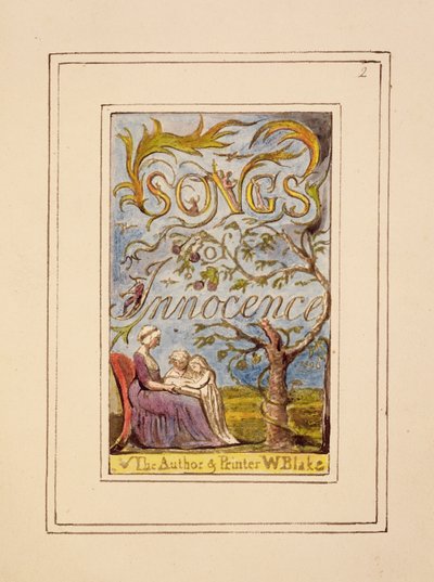 P.124-1950.pt2 صفحة عنوان أغاني البراءة: اللوحة 2 من أغاني البراءة والخبرة (نسخة R) c.1802-08 (النقش والحبر والمرحاض) بواسطة وليام بليك
