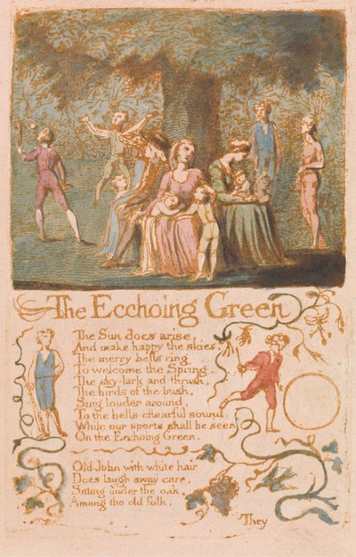 Songs of Innocence، Plate 10، The Ecchoing Green (بنتلي 6) بواسطة وليام بليك