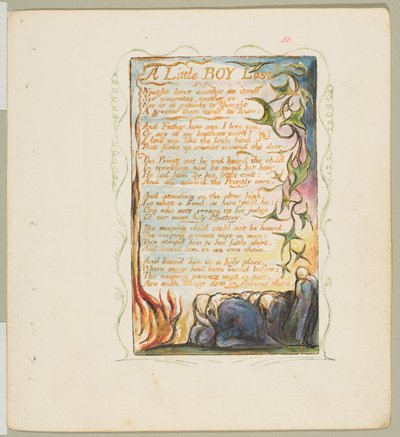 أغاني البراءة والخبرة: صبي صغير مفقود ، كاليفورنيا. 1825. بواسطة وليام بليك