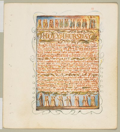 أغاني البراءة والخبرة: الخميس المقدس ، كاليفورنيا. 1815. بواسطة وليام بليك