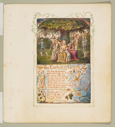 أغاني البراءة والخبرة: Ecchoing Green ، كاليفورنيا. 1825. بواسطة وليام بليك