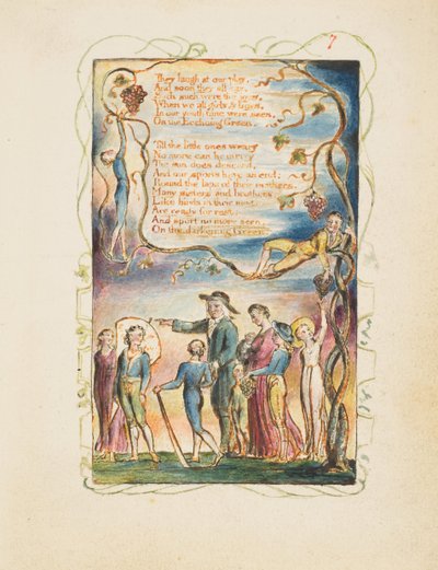 أغاني البراءة والخبرة: اللوحة الثانية الخضراء الصدى ، كاليفورنيا. 1825. بواسطة وليام بليك