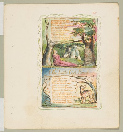 أغاني البراءة والخبرة: الفتاة الصغيرة المفقودة The Little Girl Found ، كاليفورنيا. 1825. بواسطة وليام بليك