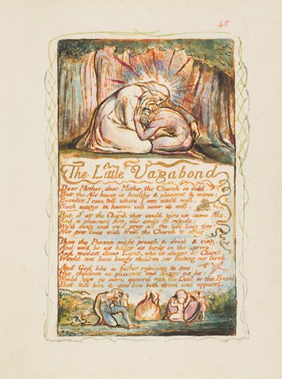 أغاني البراءة والخبرة: The Little Vagabond، ca. 1825. بواسطة وليام بليك