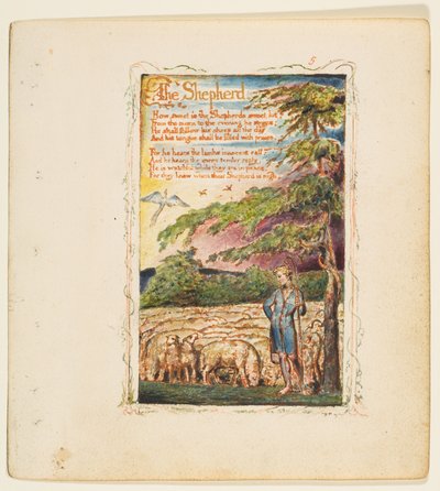 أغاني البراءة والخبرة: الراعي ، كاليفورنيا. 1825. بواسطة وليام بليك
