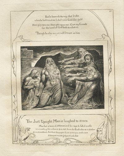 كتاب العمل: رر. 10 ، ضحك الرجل المستقيم على Scorn ، 1825. بواسطة وليام بليك