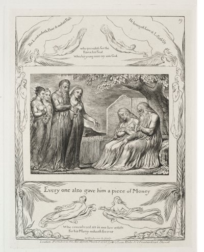 كتاب العمل: رر. 19 ، أعطاه كل شخص قطعة من المال ، 1825. بواسطة وليام بليك