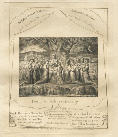 كتاب العمل: رر. 1 ، هكذا عمل أيوب باستمرار ، 1825. بواسطة وليام بليك