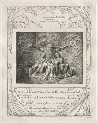 كتاب العمل: رر. 20 ، لم يتم العثور على عادلة للنساء كبنات أيوب ، 1825. بواسطة وليام بليك