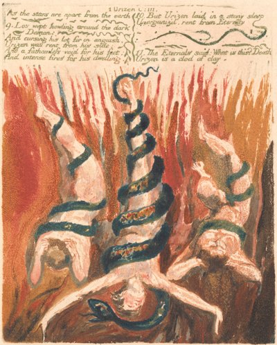 الكتاب الأول لأوريزن ، اللوحة 7 ، "كما أن النجوم منفصلة عن الأرض....." (بنتلي 6) بواسطة وليام بليك