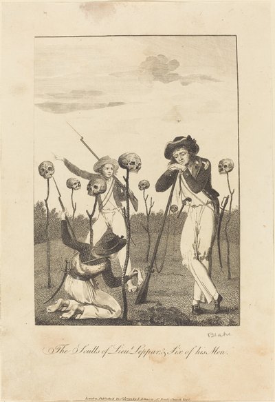 مجاذيف الملازم ليبار وستة من رجاله 1793. بواسطة وليام بليك