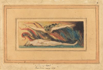 الروح تحوم فوق الجسد [من زواج الجنة والجحيم ، اللوحة 14] ، ج. 1796. بواسطة وليام بليك