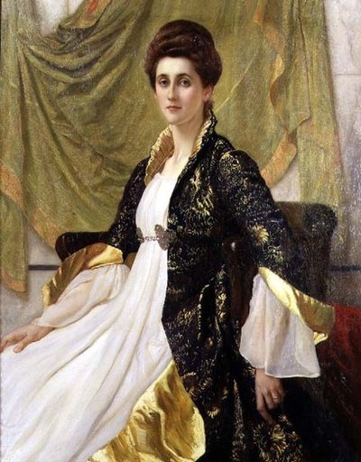 صورة للسيدة إرنست مون ، لا إيما دي فيليرز لامب ، حوالي عام 1888 بواسطة وليام بليك ريتشموند