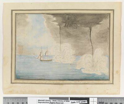 مقابل. ص. 290. `` ينبع ماء قبالة ساحل جاوة بالقرب من باتافا. 24 سبتمبر 1791. واكزامهيدت 1802 (ألوان مائية) بواسطة وليام برادلي