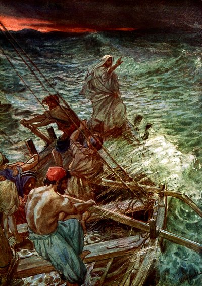 يسوع يهدئ العاصفة - الكتاب المقدس بواسطة ويليام براسي هول