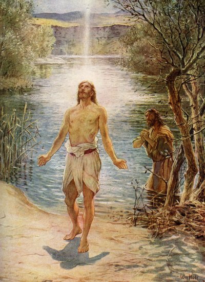 عمد يسوع من قبل القديس يوحنا - الكتاب المقدس بواسطة ويليام براسي هول