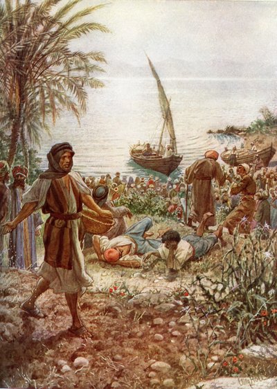 يسوع يكرز بمثل الزارع - الكتاب المقدس بواسطة ويليام براسي هول