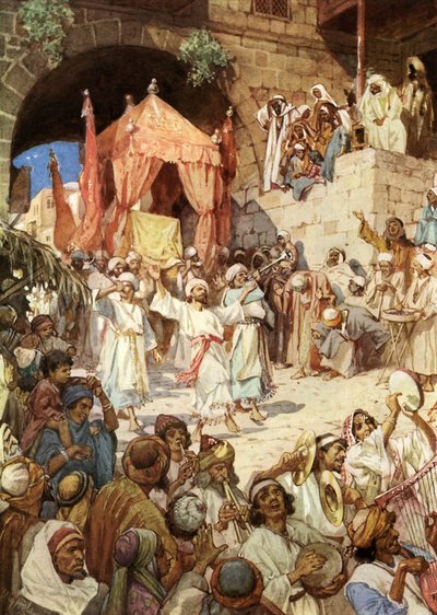 الملك داود يدخل الفلك إلى أورشليم - الكتاب المقدس بواسطة ويليام براسي هول