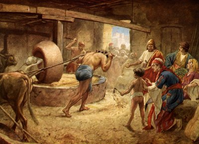 طحن شمشون في سجن غزة - الكتاب المقدس بواسطة ويليام براسي هول