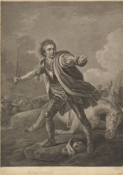 ديفيد جاريك مثل ريتشارد الثالث في أداء مسرح دروري لين 1759 بواسطة وليام بروملي