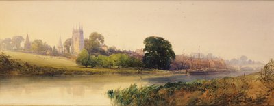 أمسية صيف على نهر أفون في إيفشام ، حوالي 1870-1880 (قلم رصاص وألوان مائية) بواسطة وليام كالو