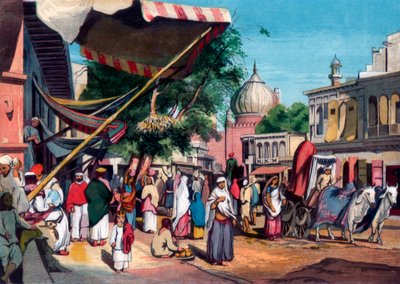 شارع في الجزء الخلفي من مسجد جامي ، دلهي ، الهند ، 1857. بواسطة وليام كاربنتر
