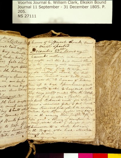 مجموعة عائلة كلارك- المجلد 6. مجلة إلكسكين ، الصفحة 205 ، 22-23 ديسمبر ، 1805 بواسطة وليام كلارك
