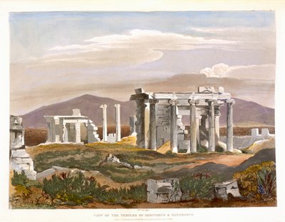 منظر لمعابد Erectheus و Pandrosus ، الأكروبوليس ، من "مناظر مختارة لبقايا الآثار القديمة في اليونان" ، نشرها أكرمان ، لندن 1835 بواسطة وليام كول