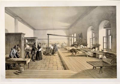 جناح في مستشفى سكوتاري ، نقش بواسطة E. Walker ، 1856 بواسطة وليام كريميا سيمبسون