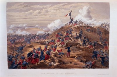 الهجوم على Malakoff ، الذي نقشه إدموند مورين (1824-1882) من "مقعد الحرب في الشرق - السلسلة الثانية" ، نشرته شركة Colnaghi und Co. ، 1855 بواسطة وليام كريميا سيمبسون