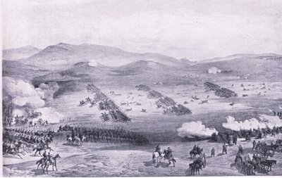بالاكلافا ، 25 أكتوبر 1854: تهمة اللواء الخفيف ، صورة توضيحية من المعارك البريطانية في البر والبحر ، 1915 بواسطة وليام كريميا سيمبسون