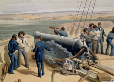 سيباستوبول من البحر ، لوحة من مقعد الحرب في الشرق ، نشرتها شركة كولناغي وشركاه ، 1856 لون ليثو تفاصيل 142010 بواسطة وليام كريميا سيمبسون