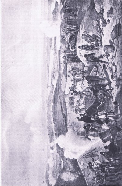 سيفاستوبول: يوم حار على البطاريات ، رسم توضيحي من المعارك البريطانية في البر والبحر ، 1915 بواسطة وليام كريميا سيمبسون