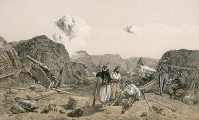 رسم في الجزء الداخلي من Mamelon Vert ، باتجاه الجنوب بواسطة وليام كريميا سيمبسون