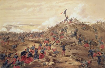 الهجوم على Malakoff ، لوحة من "مقعد الحرب في الشرق" ، حانة. بقلم Paul und Dominic Colnaghi und Co. ، 1856 بواسطة وليام كريميا سيمبسون