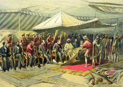 زيارة نائب الملك إلى مهراجا الكشمير ، 1863 (chromolitho) بواسطة وليام كريميا سيمبسون