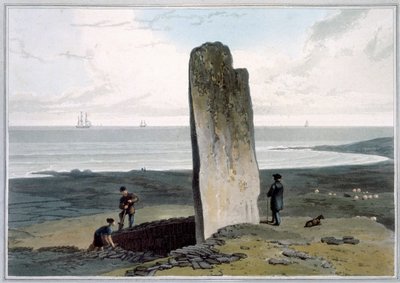 "حجر Druidical في Strather بالقرب من Barvas ، جزيرة لويس" ، هيبريدس ، اسكتلندا ، 1820. بواسطة وليام دانييل
