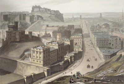 إدنبرة ، من كالتون هيل ، من "رحلة حول بريطانيا العظمى بين عامي 1814 و 1825" نشرت عام 1829 بواسطة وليام دانييل