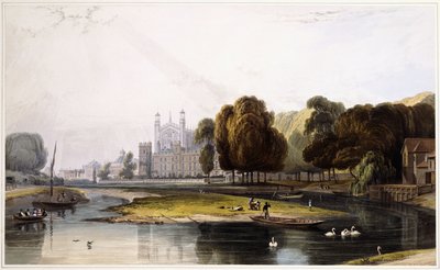 كلية إيتون ، من "مناظر مختارة لقلعة وندسور والمنظر المجاور" ، 1831-1835 بواسطة وليام دانييل