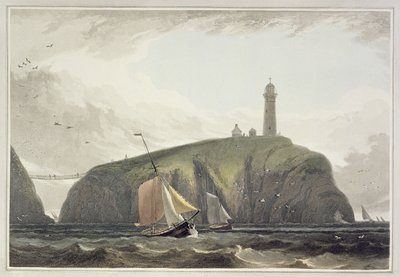 منارة على المكدس الجنوبي ، Holyhead ، من "رحلة حول بريطانيا العظمى تم القيام بها بين عامي 1814 و 1825" ، تم نشرها عام 1815 بواسطة وليام دانييل