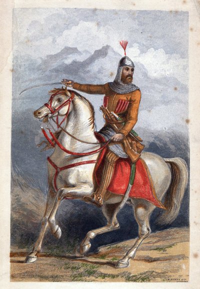شامل أو إمام شامل - الإمام شامل (1797-1871) - ديكس ، ويليام (1815-1892) - طباعة حجرية ملونة - 18x11 - مجموعة خاصة بواسطة وليام ديكس
