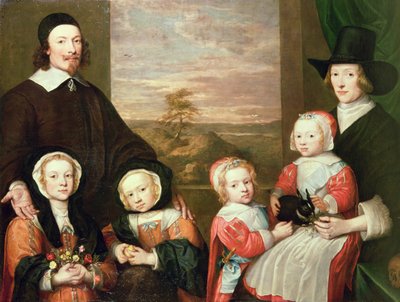 Unidentified family portrait, traditionally thought to be that of Sir Thomas Browne, mid 1640s (oil on canvas) بواسطة وليام دوبسون