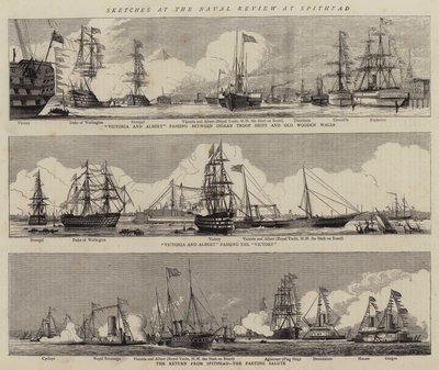 اسكتشات في Naval Review at Spithead (نقش) بواسطة وليام إدوارد أتكينز