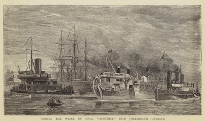 سحب حطام HMS Eurydice إلى ميناء بورتسموث بواسطة وليام إدوارد أتكينز
