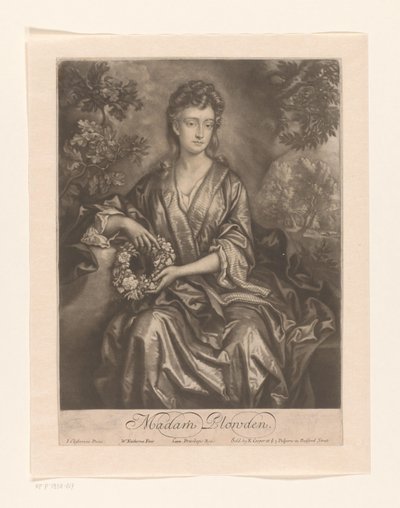 Portret van Sarah Chicheley سيدتي بلودن (العنوان على الكائن) بواسطة إدوارد كوبر