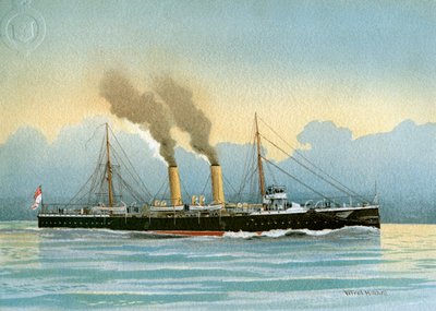 السفينة الحربية لاتونا ، البحرية الملكية من الدرجة الثانية ، c1890-c1893. بواسطة وليام فريدريك ميتشل