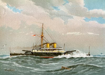 السفينة الملكية رودني ، سفينة حربية من الدرجة الأولى للبحرية الملكية ، c1890-c1893 بواسطة وليام فريدريك ميتشل