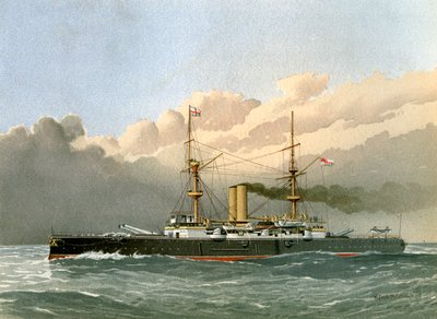 HMS Royal Sovereign، حربية من الدرجة الأولى للبحرية الملكية، c1890-c1893. بواسطة وليام فريدريك ميتشل