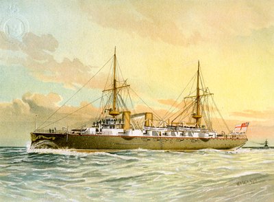 HMS Undaunted ، طراد الدرجة الأولى للبحرية الملكية ، c1890-c1893. بواسطة وليام فريدريك ميتشل